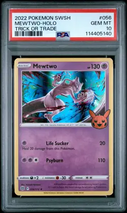 2022 POKEMON SWORD & SHIELD BRILLIANT STARS #056 MEWTWO-HOLO PSA 10 - Image 1