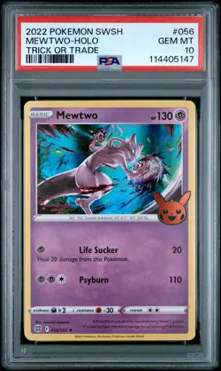 2022 POKEMON SWORD & SHIELD BRILLIANT STARS #056 MEWTWO-HOLO PSA 10 - Image 1