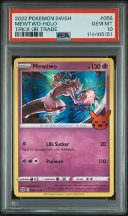 2022 POKEMON SWORD & SHIELD BRILLIANT STARS #056 MEWTWO-HOLO PSA 10 - Image 1
