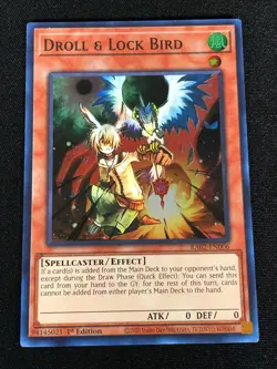 Yugioh Droll & Lock Bird RA02-EN006 1st Super (NM) - Image 1