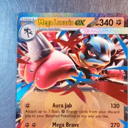 2025 Mega Evolution Mega Lucario Ex Card HOLO Double Rare 077/132 Pokemon TCG - Image 3