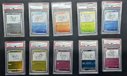 Yu Nagaba Eevee's Promo Complete Set 9 Pokemon Card, PSA 10, Japanese - Image 1