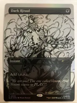 MTG Dark Ritual #2020 FOIL MTG Secret Lair SpiderMan Venom Unleashed (B&W Ink) - Image 1