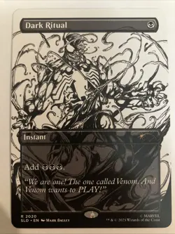 MTG Dark Ritual #2020 REG MTG Secret Lair SpiderMan Venom Unleashed (B&W Ink) - Image 1