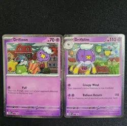 Pokemon TCG Mega Evolution Drifloon 005 & Drifblim 006 Promo Set Black Star ME01 - Image 1