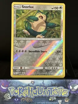 Pokemon Card Snorlax 50/68 Hidden Fates Reverse Holo Rare Near Mint - Image 1