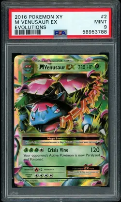 2016 Pokemon XY Evolutions M Venusaur EX #2 PSA 9 MINT - Image 1