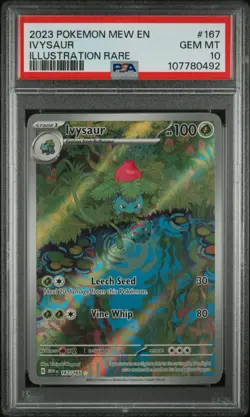 2023 Pokemon MEW EN Ivysaur Special Illustration Rare PSA 10 167/165 - Image 1