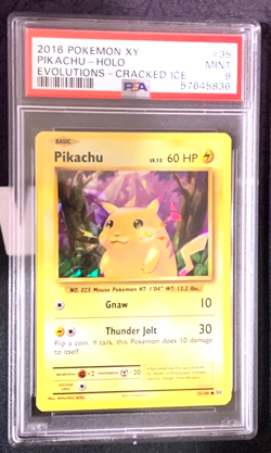 2016 POKEMON XY EVOLUTIONS PIKACHU CRACKED ICE HOLO 35/108 Promo PSA 9 MINT - Image 4