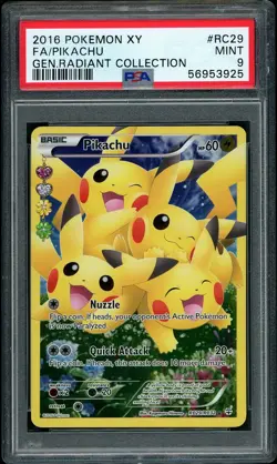 2016 Pokemon XY Pikachu Full Art RC29 Generations Radiant Coll PSA 9 MINT - Image 1