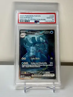 2023 POKEMON PAR EN-PARADOX RIFT SPECIAL ILLUSTRATION RARE GOLISOPOD EX PSA 10 - Image 1