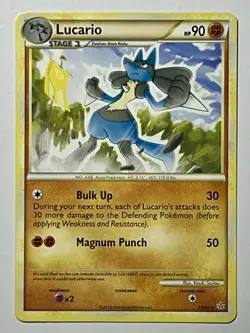 Lucario 19/95 (MP) Rare HeartGold & SoulSilver: Unleashed 2010 Pokemon Card - Image 1