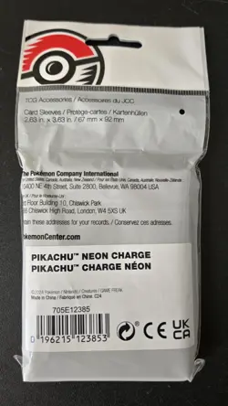 Pokemon Center Pikachu Neon Charge Card Sleeves New Sealed 65 - Image 2