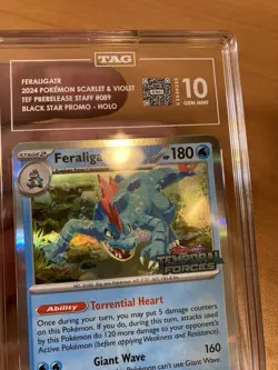 TAG 10 FERALIGATR #SVP 089 - Pokemon TCG Card TEMPORAL FORCES PRERELEASE STAFF - Image 5