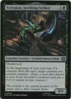 Scorpion, Seething Striker - FOIL - U Marvel's Spider-Man 64 - MTG - Image 1