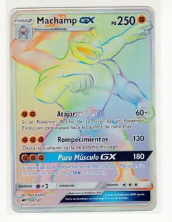~ESP~ SPANISH Machamp GX 154/147 Burning Shadows Secret Rare Pokemon Card (PE1) - Image 1