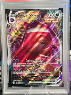 2021 POKEMON SWORD & SHIELD FUSION STRIKE #157 FULL ART/GENGAR VMAX PSA 9 - Image 2