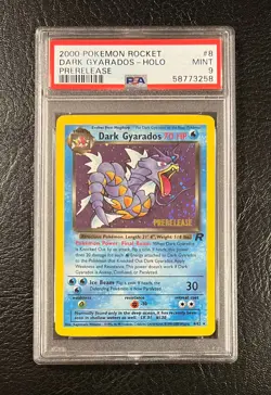 2000 Pokemon Rocket #8 Promo - Dark Gyarados - Holo - MINT - Prerelease - PSA 9! - Image 1