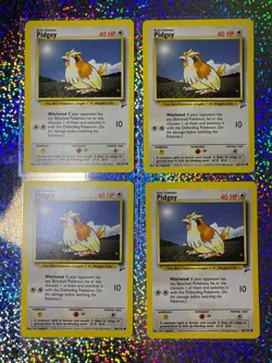 2000 Pokemon TCG Base Set 2 Regular Non-Holo 86/130 Pidgey (x4) - Image 1