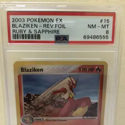 2003 Pokemon Ex Ruby & Sapphire Blaziken- Reverse Foil (#15) - Nm-Mt PSA 8 87 - Image 2