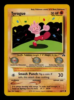 Tyrogue 66/75 - LP - Neo Discovery, WOTC Pokemon - Image 1