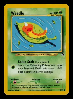 Weedle 70/75 - LP - Neo Discovery, WOTC Pokemon - Image 1