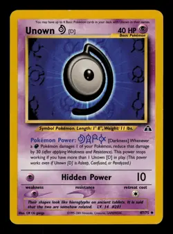 Unown [D] 47/75 - LP - Neo Discovery, WOTC Pokemon - Image 1
