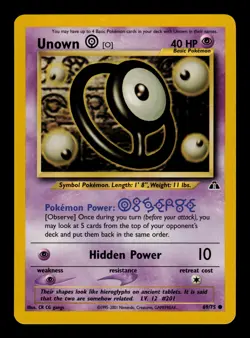 Unown [O] 69/75 - NM - Neo Discovery, WOTC Pokemon - Image 1