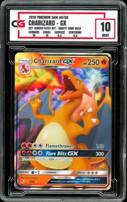 2019 Pokemon Sun & Moon Hidden Fates 9/68 ~ Charizard GX HOLO ~ CG 10 - Image 1