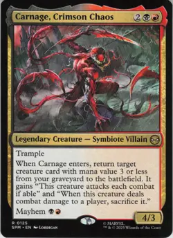 Carnage, Crimson Chaos R Marvel's Spider-Man 125 NM Normal MTG - Image 1