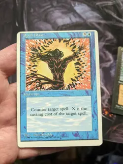 Spell Blast MTG Core Set 4th Edition off center misprint miscut error - Image 1