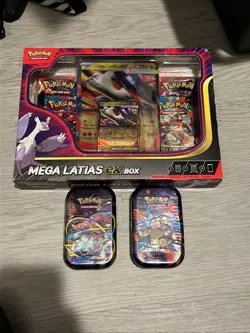 Pokemon TCG Mega Evolution Mega Latias EX Box Sealed Box W/ 2 Mega Mini Tins - Image 1