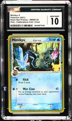 Pokemon Mimikyu Delta Species SWSH136 celebrstions promo- CGC 10 gem mint - Image 1