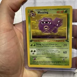 WEEZING 45/62 POKEMON TCG Fossil 1st Edition Uncommon Nintendo NM Card Vintage - Image 1