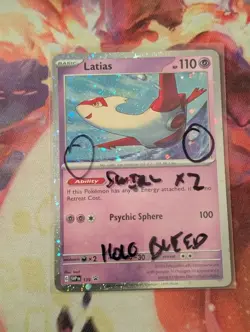 Latias ~2x Swirl~ Cosmos Holo Bleed 139 Black Star Promo SVP Near Mint Pokemon - Image 1