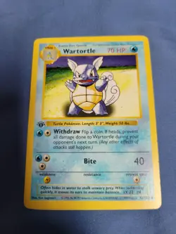 Pokemon Card Wartortle 1st Edition Shadowless Base Set 42/102 Uncommon WOTC 1999 - Image 1