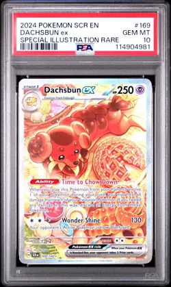 2024 POKEMON SCR EN-STELLAR CROWN SPECIAL ILLUSTRATION RARE DACHSBUN EX PSA 10 - Image 1