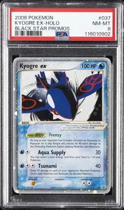 2006 POKEMON BLACK STAR PROMOS #037 KYOGRE EX-HOLO PSA 8 - Image 1
