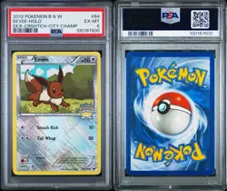 2012 Pokemon B & W DEX Eevee-Holo CRSHTCH - City Championships #84 PSA 6 EX-MT - Image 3