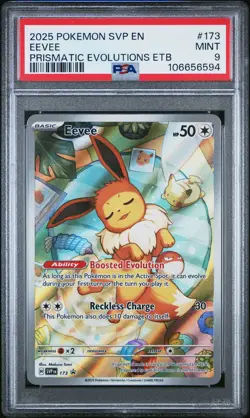 2025 POKEMON SVP EN-SV BLACK STAR PROMO #173 EEVEE PSA 9 - Image 1