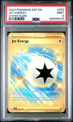 2024 POKEMON SSP EN-SURGING SPARKS HYPER RARE #252 JET ENERGY PSA 9 - Image 1