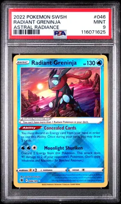 2022 POKEMON SWORD & SHIELD ASTRAL RADIANCE #046 RADIANT GRENINJA PSA 9 - Image 1