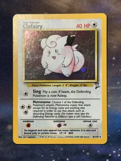Clefairy 6/130 Base Set 2 Holo Rare Holographic 2000 Vintage WOTC Pokemon LP - Image 4