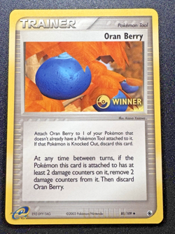 Winner Oran Berry 85/109 Ruby & Sapphire e-League Prize Pokemon Card Rare LP - Image 1