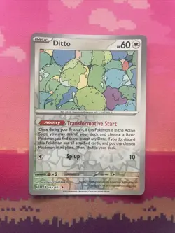 Pokemon Card Ditto Scarlet & Violet 151 Reverse Holo Rare 132/165 Near Mint - Image 1