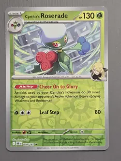 Pokemon TCG Cynthia's Roserade Reverse Holo Card 008/182 Destined Rivals NM - Image 1