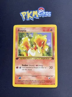 Pokemon TCG Ponyta Team Rocket 64/82 Regular 1st Edition LP. - Image 1