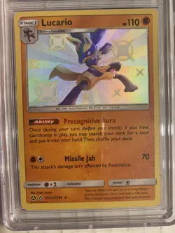 2019 Pokemon Sun & Moon Hidden Fates Shiny Vault SV22 Lucario Holo CGC 9 NM - Image 2