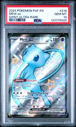 2024 POKEMON PAF EN-PALDEAN FATES SHINY ULTRA RARE #216 MEW EX PSA 10 - Image 1
