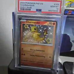 Pokemon TCG Charmander Paldean Fates 109/091 Shiny Rare PSA 10 - Image 1
